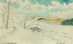 Route de Fisme - 27/8/16 (blyant og gouache) af Raymond Bonnefon