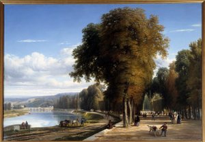Gå til Saint Cloud Park Maleri af Raymond Esbrat (1809-1856) 1850 Roanne. Musee Joseph Dechelette - Gåtur i parken Saint Cloud. Maleri af Raymond Esbrat (1809-1856) af Raymond Esbrat