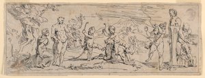 Børn leger med en Satyr