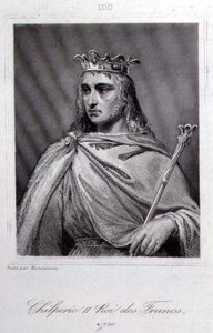 Chilperic II (ca. 675-721) konge af Neustrien (gravering) af Raymond Quinsac (after) Monvoisin