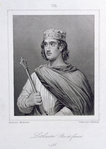 Lothar (941-986), konge af Frankrig, graveret af Delannoy