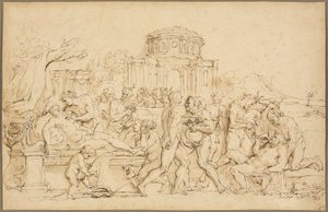 Bacchus og Ariadne med Silenus, nymfer og satyrer
