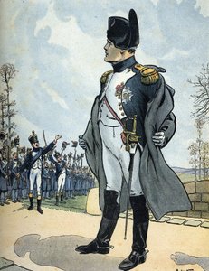 Portræt af kejser Napoleon I (1769-1821) på vej tilbage fra eksil på Elba af Raymond de la Neziere