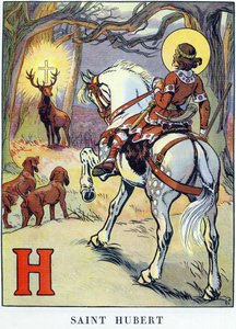 Den hellige Huberts vision (656 og 658-727) af Raymond de la Neziere