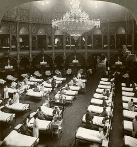 Interiør af det commodious hospital i Brighton, Sussex, Første Verdenskrig, 1914-1918. af Realistic Travels Publishers