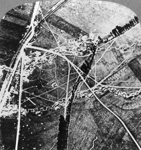 Hindenburglinjen fra 8000 fod, Frankrig, Første Verdenskrig, c1916-c1918
