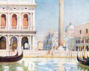 Biblioteket, Piazzetta (farvelitografi)