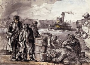 På havnen af Reginald Marsh