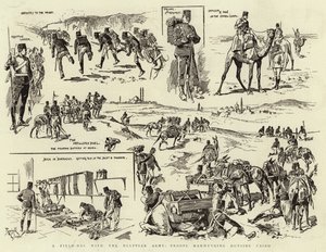 En feltdag med den egyptiske hær, tropper manøvrerer uden for Cairo (kobberstik) af Reginald Thomas Cleaver