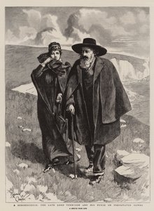 En erindring, den afdøde Lord Tennyson og hans sygeplejerske på Freshwater Downs (gravering) af Reginald Thomas Cleaver