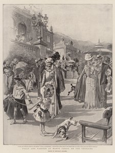 Dårskab og mode i Monte Carlo, på terrasserne (litografi) af Reginald Thomas Cleaver