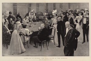 Gambling i Oostende, Club Prive i Kursaal (litografi) af Reginald Thomas Cleaver