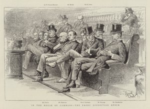 I Underhuset er den forreste oppositionsbænk (litografi) af Reginald Thomas Cleaver