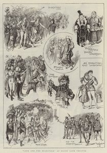 "Jack og bønnestagen" på Drury Lane Theatre (kobberstik) af Reginald Thomas Cleaver