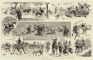 Briterne i Egypten, en gymkhana i Cairo i løbet af sæsonen (litografi) af Reginald Thomas Cleaver