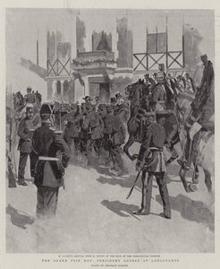 Grand Prix-dagen, præsident Loubet på Longchamps (litografi)