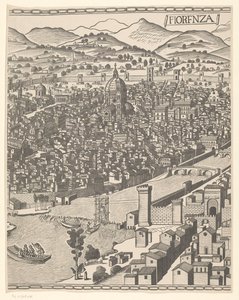 Udsigt over Firenze (midterste del) Fiorenza (titel på objekt) af Reichsdruckerei