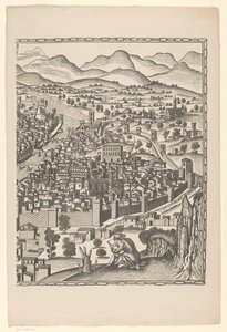 Udsigt over Firenze (højre del) Fiorenza (titel på objekt) af Reichsdruckerei