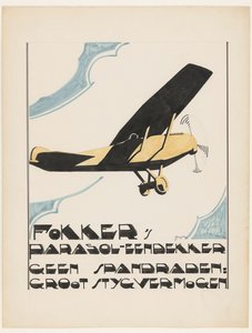 Fokkers parasol monoplan. Ingen spændetråde: stor styg kraft (original titel på objekt) af Reijer Stolk (signed by artist)