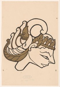 Hovedet af en wayang dukke