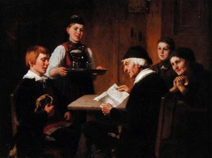 The Letter of Introduction, ca. 1880 (olie på panel) af Reinhard Sebastian Zimmerman
