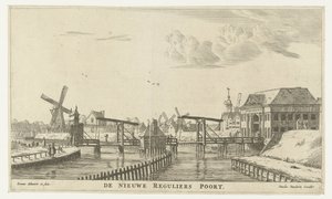 Udsigt over den tredje Regulierspoort i Amsterdam Den nye Regular Gate (titel på objekt) Amsterdams byporte (serietitel) Nye og eygentlycke billeder af Amsterdams byporte frem i lyset af R.N. Sailor (serietitel