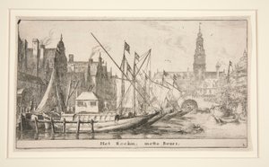 Het Rockin, mette Beurs (The Rokin, with the Bourse) af Reinier Nooms