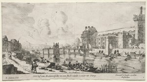 Udsigt over Paris: Udsigt over Louvre og Tuilerierne. af Reinier Nooms