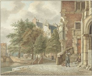 Udsigt over en bykanal