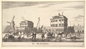 Vinterscene ved Blockhouse i Amsterdam, 1600-tallet.