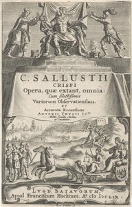 En kejser og retfærdighed på triumfvogn Titelblad for: A. Thysius jr., Opera, quæ extant, omnia, 1659