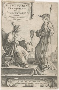 Piedestal med en kejser på sit sæde Titelblad for: J. Schild, [Opera], 1656