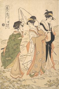 Mountain Roses of Ide Ide no Yamabuki, fra serien A Parodic Six Jewel Rivers Y..., ca. 1795.
