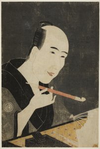Portræt af Santo Kyoden, mesteren af Kyobashi (Edo hana Kyobashi natori) af Chōkyōsai Eiri