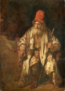 Gammel mand med rød kasket af Rembrandt
