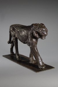 Store kongelige tiger; Grand Tigre Royal, ca. 1913 (bronze med mørkebrun patina)