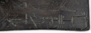 Stor giraf med sænket hoved, modelleret 1909-10, støbt før 1913 (bronze) (se også 3084918-43) af Rembrandt Bugatti
