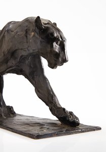Panther walking, bagben hævet, ca. 1904 (patineret bronze)