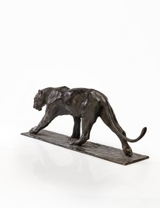 Panther walking, bagben hævet, ca. 1904 (patineret bronze)