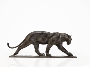 Panther walking, bagben hævet, ca. 1904 (patineret bronze)