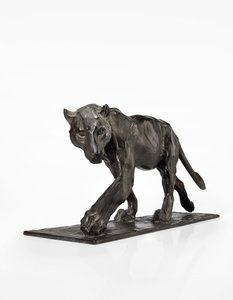 Panther walking, bagben hævet, ca. 1904 (patineret bronze) af Rembrandt Bugatti