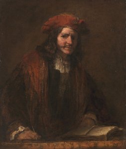 Manden med den røde kasket, ca. 1660-65 (olie på lærred) af Rembrandt Harmensz. van Rijn (school of)