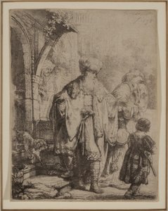 Abraham uddriver Hagar og Ismael af Rembrandt van Rijn