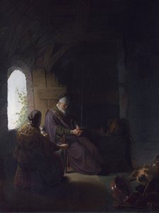 Anna and the Blind Tobit, ca. 1630 (olie på panel) af Rembrandt van Rijn