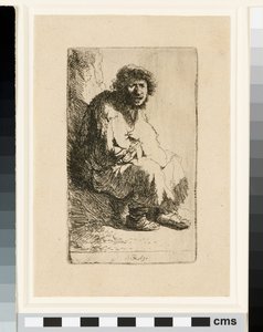 Tigger sidder på en bank af Rembrandt van Rijn