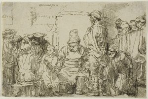 Kristus sidder og diskuterer med lægerne af Rembrandt Harmensz. van Rijn
