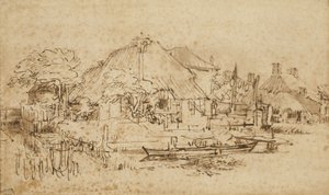 Sommerhus ved siden af en kanal, ca. 1650?-53 af Rembrandt van Rijn