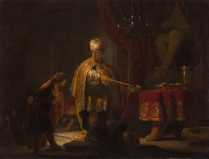 Daniel og Cyrus før Idol Bel af Rembrandt Harmensz. van Rijn