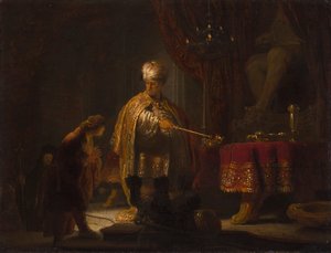 Daniel og Cyrus før Idol Bel af Rembrandt van Rijn