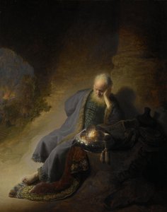 Jeremias klager over Jerusalems ødelæggelse af Rembrandt van Rijn